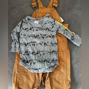 Carhartt Overalls and long sleeve - 6 months